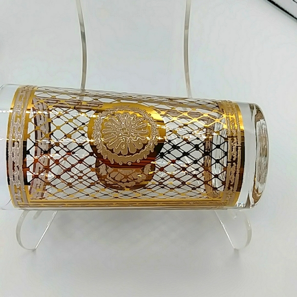 🏵️2x HP! 22K Gold Embossed Capri Glassware of California Highball glass 1946. - Picture 2 of 9